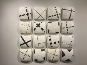 Group of 16 series X ceramic tablets by Gregor Turk