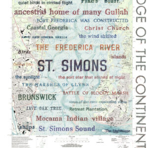 Giclee print of St. Simons wax oil rubbing on map